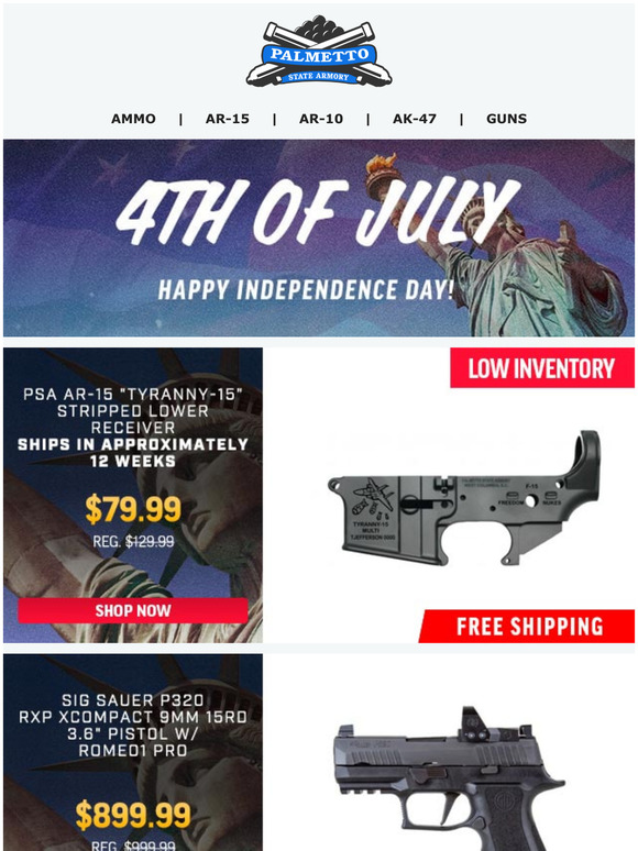 Palmetto State Armory Low Stock PSA Tyranny15 Stripped Lower Get