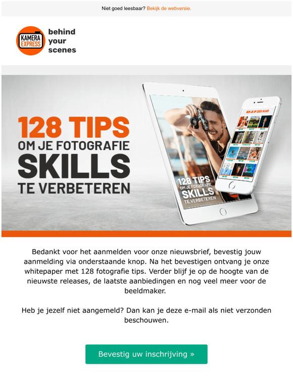 Bevestig jouw aanmelding, en voeg je toe aan onze community van beeldmakers.