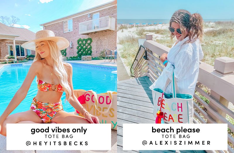good vibes only tote and beach please tote