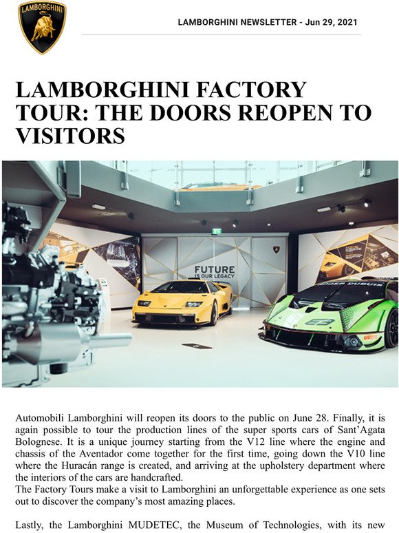 Lamborghini Factory Tour: the Doors Reopen to Visitors