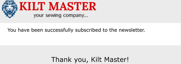 Newsletter subscription success