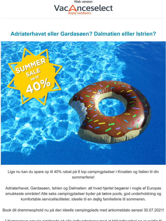 Op til 40% p kroatiske & italienske top campingpladser!