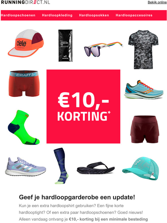 10,- korting bij een minimale besteding van 100,-