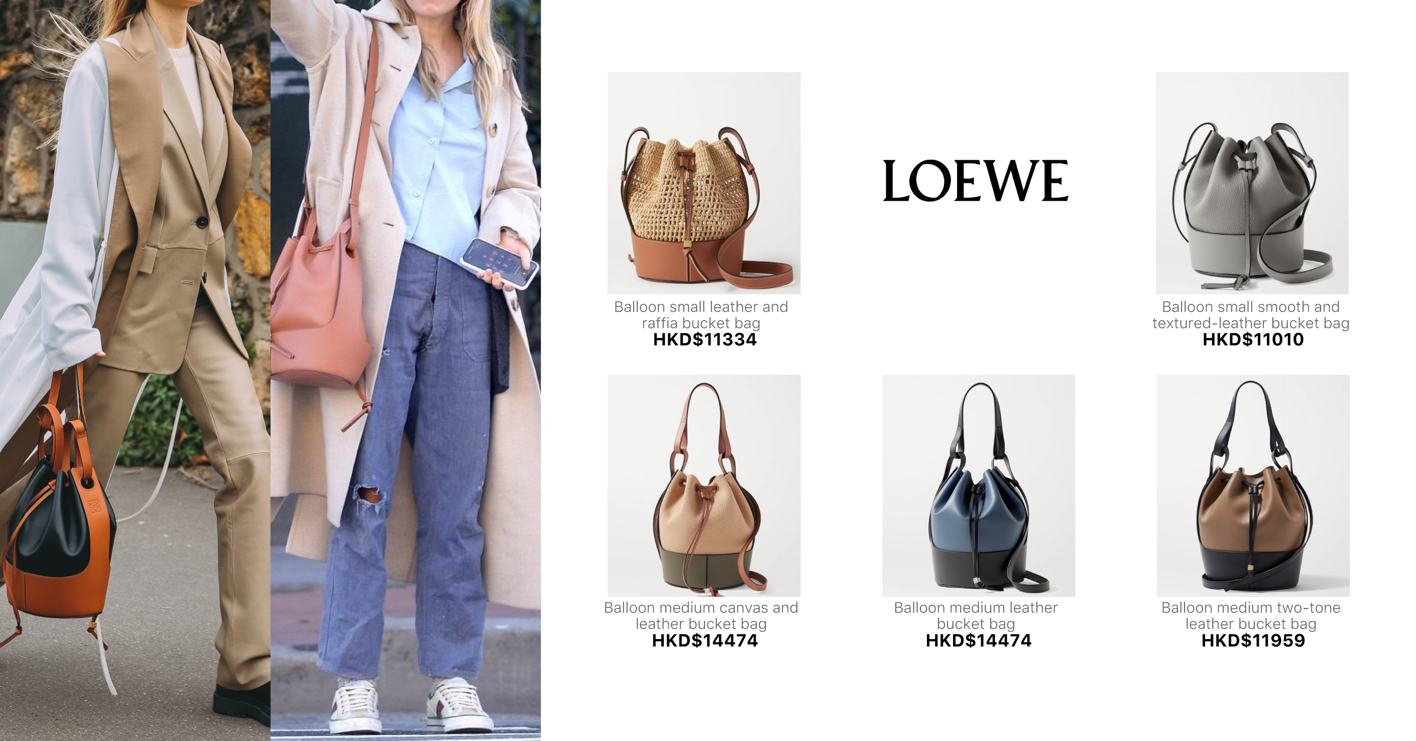 Loewe Balloon Bucket Bag Canvas and Leather Medium