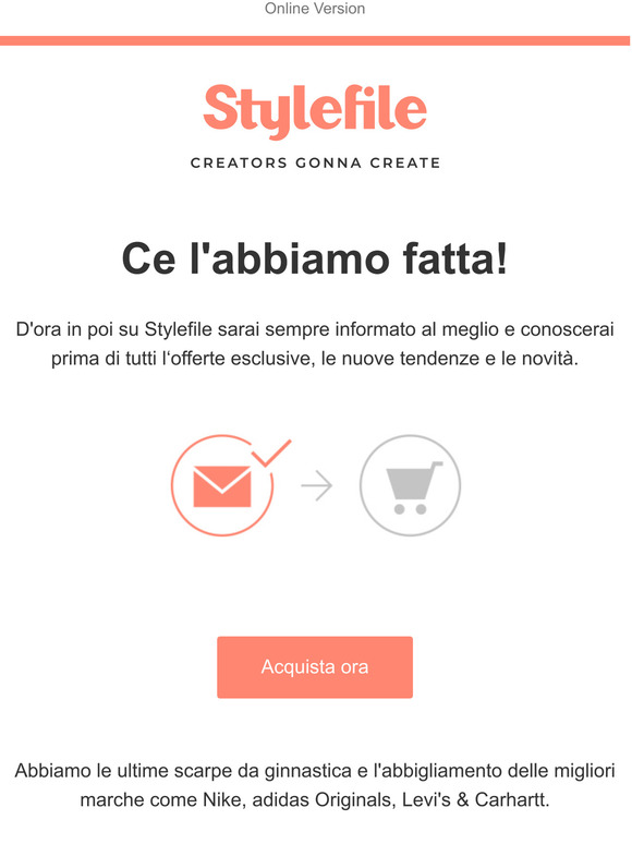 Ehi  ,  d'ora in poi sei nella squadra di Stylefile.