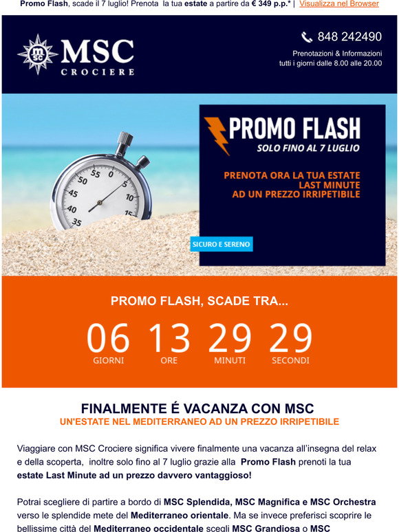 MSC Crociere IT: Promo FLASH: prenota la tua estate ad un prezzo  irripetibile! | Milled