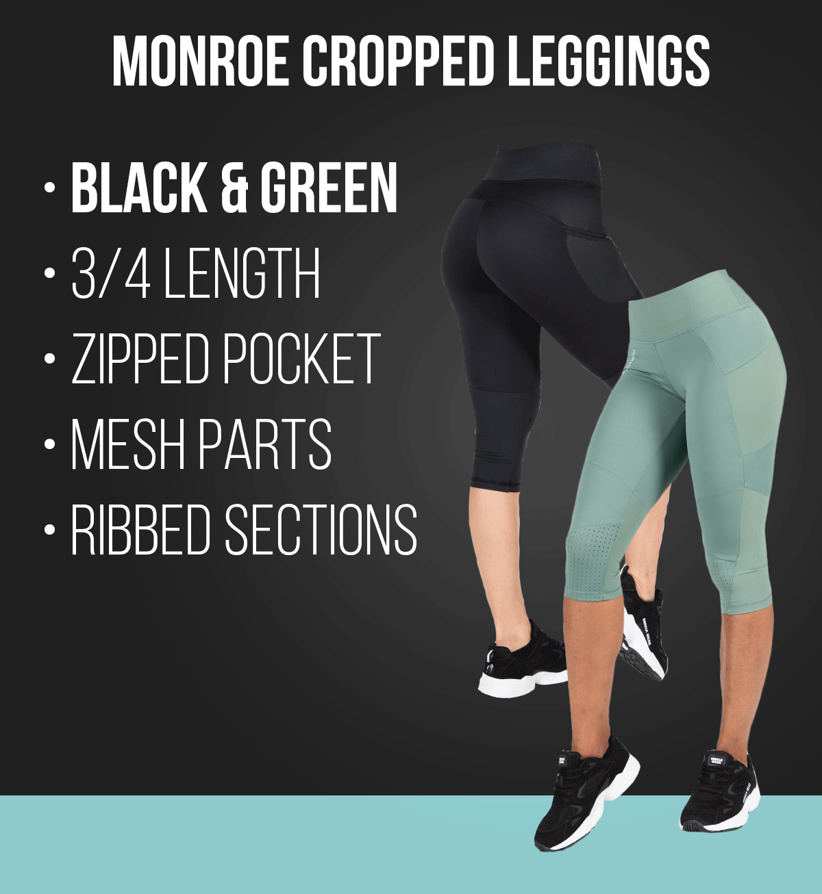 Monroe Cropped Leggings - Black Gorilla Wear