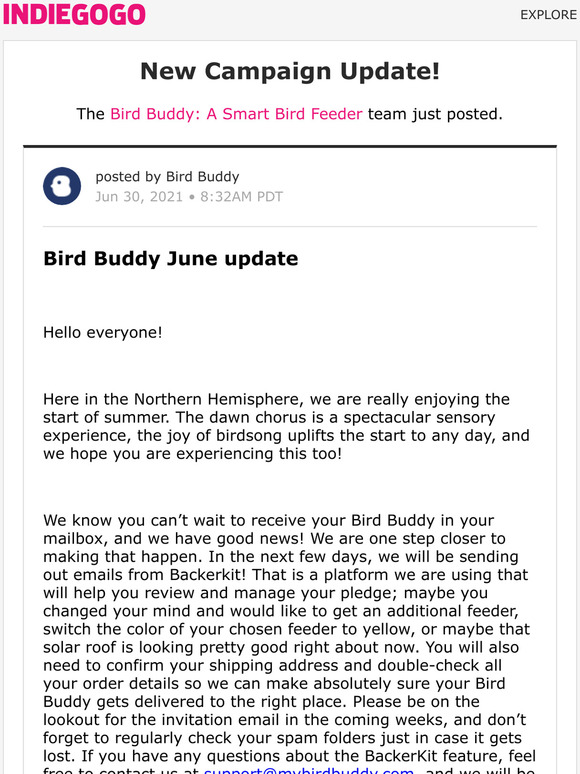 Bird Buddy on X: We are thrilled to reveal the early development