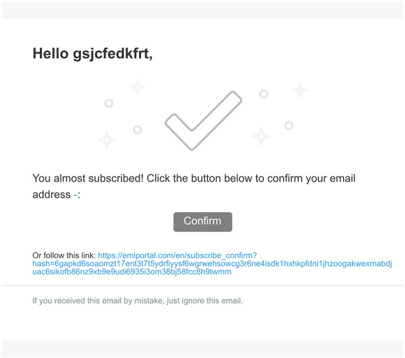 Confirm your subscribtion