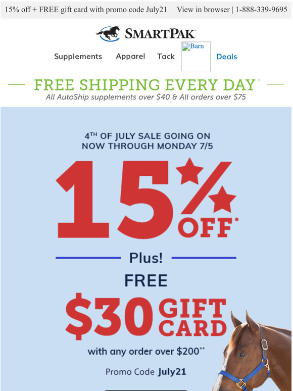 SmartPak Equine Your 4th of July Savings Have Arrived Milled