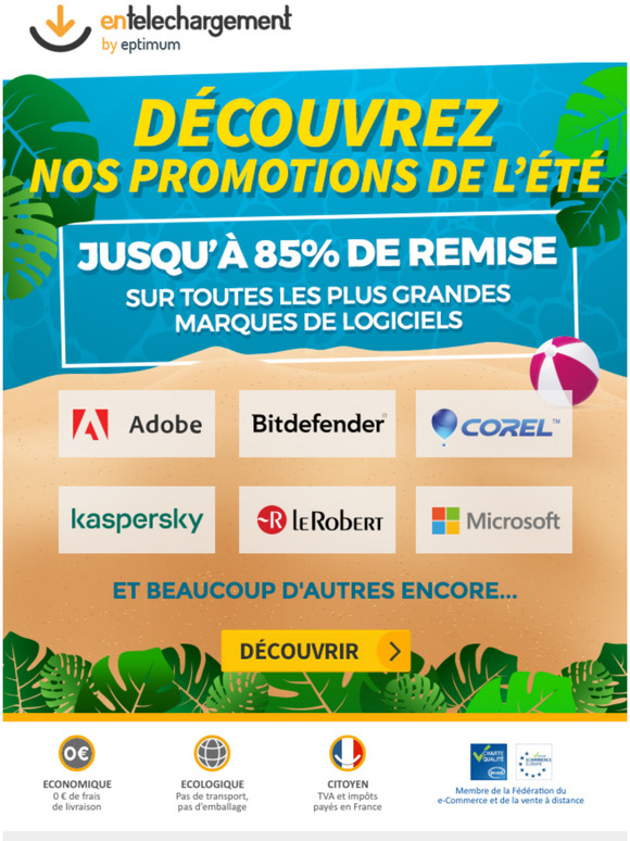 Jusqu 85% de remise sur les plus grandes marques de logiciels