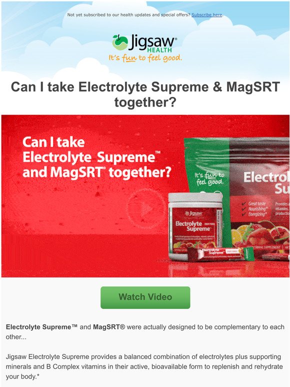 MagSRT and Electrolyte Supreme go together like peanut butter jelly...