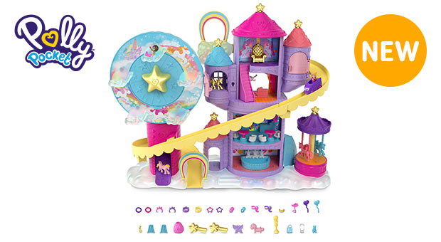 Polly Pocket Rainbow Funland Theme Park Playset