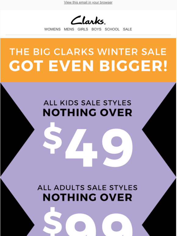 clarks winter sale