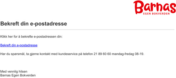 Bekreft din e-postadresse