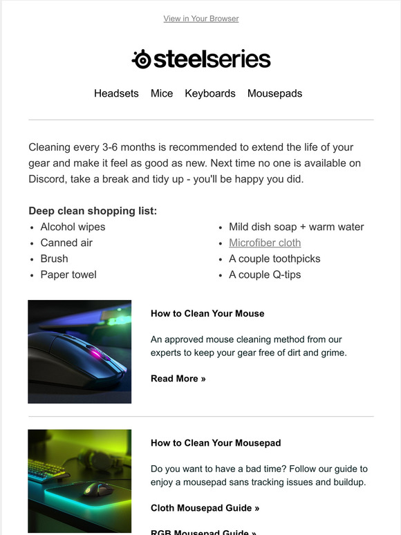 Steelseries When did you last clean your gear? Milled