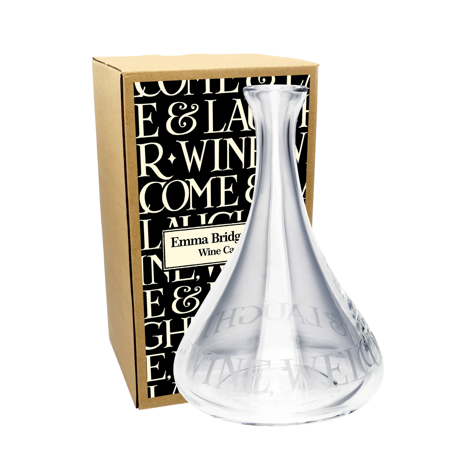 Black Toast Glass Wine Carafe Boxed