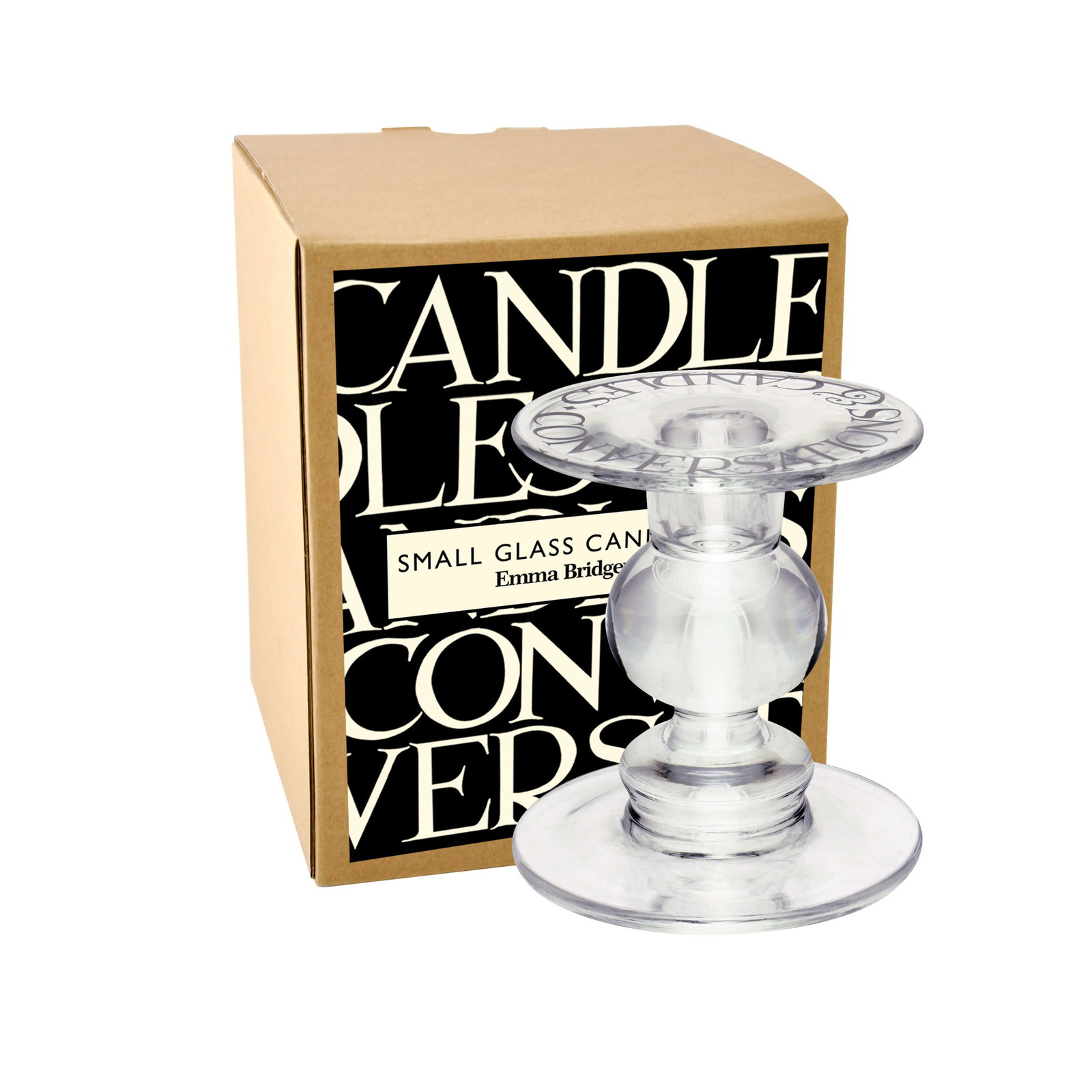 Black Toast Small Glass Candlestick