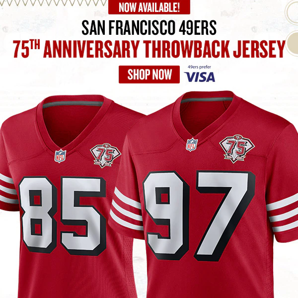 San Francisco 49ers Nike 75th Anniversary Game Jersey - Scarlet