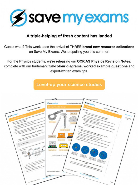 Save My Exams: NEW! Physics, Chemistry and Maths Resources | Milled