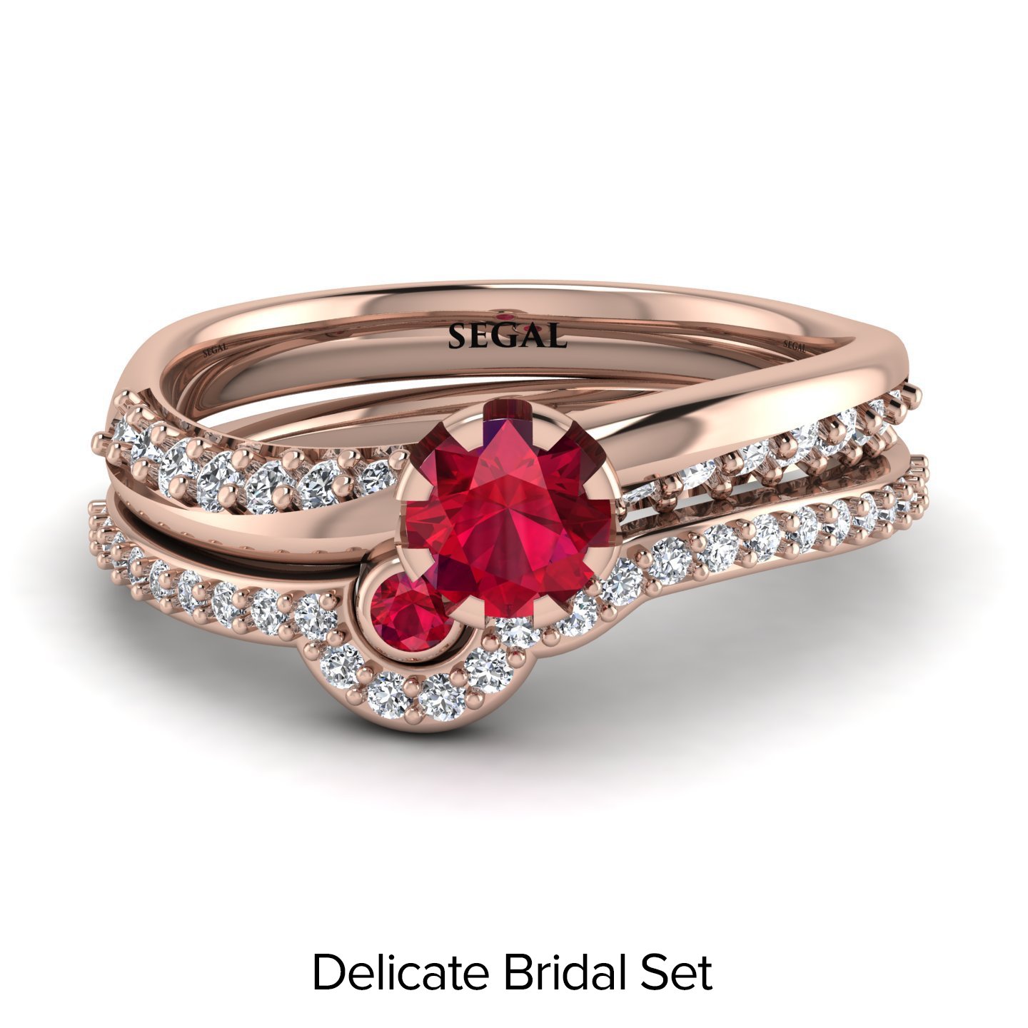 Delicate Ruby Bridal Set