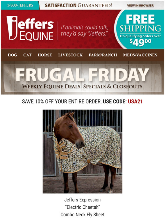 Jeffers equine hot sale clearance