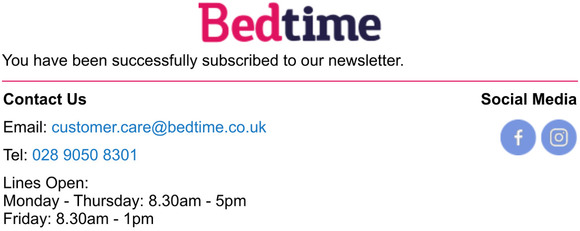 Newsletter subscription success