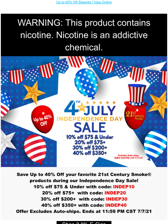 Independence Day Sale Up to 40% Off Starts Now