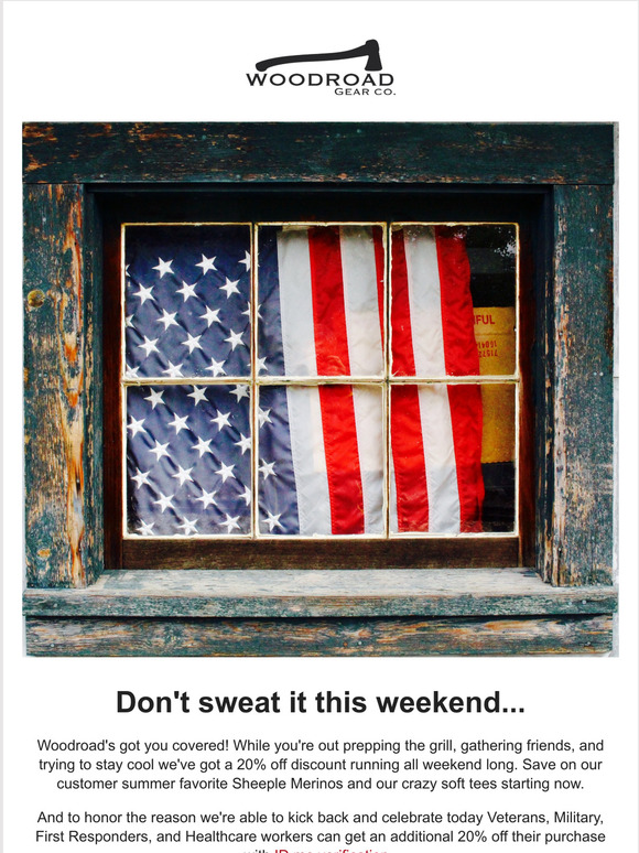 Red, White, Blue & 20% off!