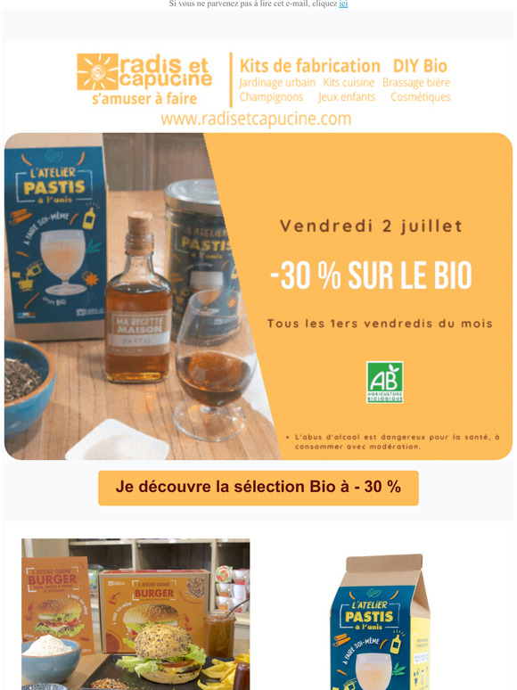 La journe du bio chez Radis et Capucine : -30% sur les produits bio vendredi 2 juillet