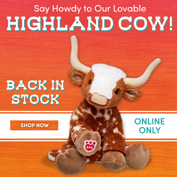 highland cow plush build a bear