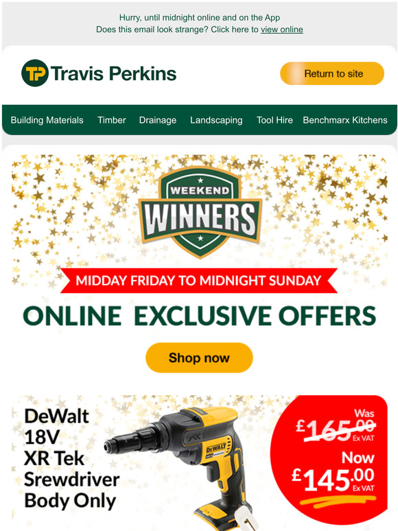 Online only weekend DEALS