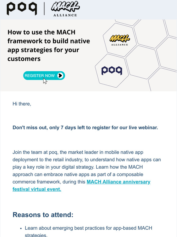 Reminder: Last 72 hours remaining to register for MACH Alliance anniversary webinar