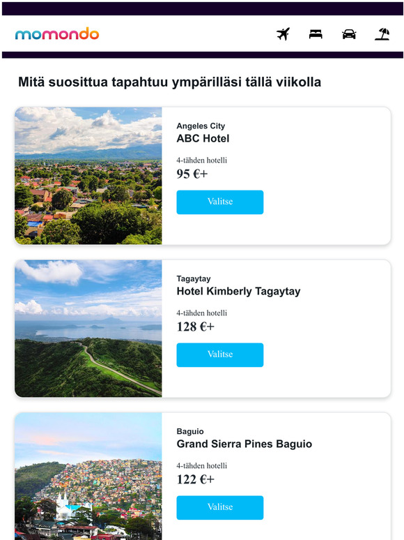 Matkatarjoukset, juuri sinulle valittu.