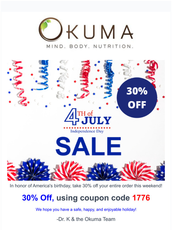 Stars, Stripes, & SAVINGS - 30% OFF!