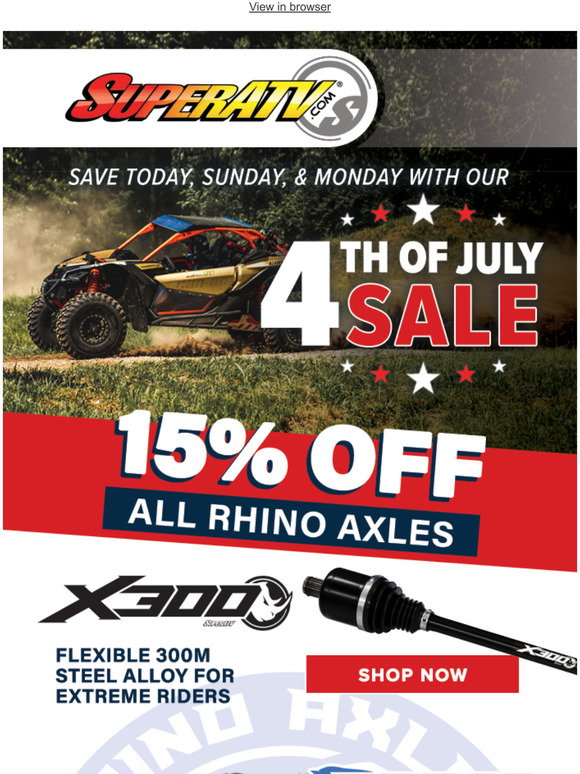 Super ATV Email Newsletters Shop Sales, Discounts, and Coupon Codes