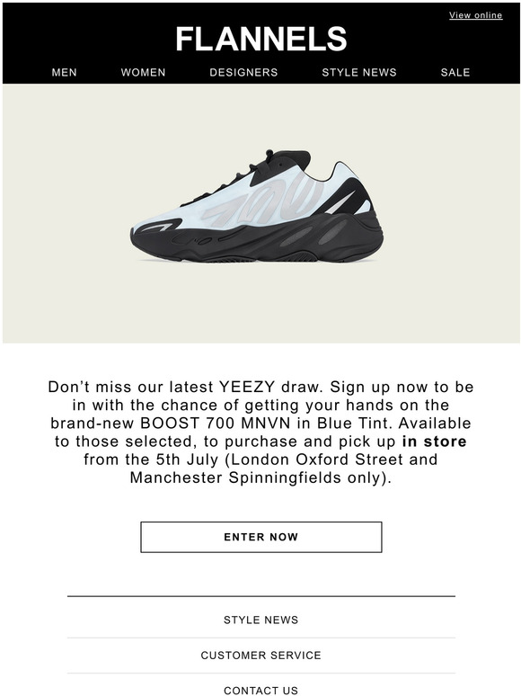 yeezy raffle flannels