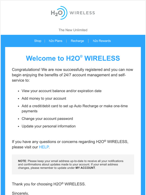 Welcome to H20 Wireless!