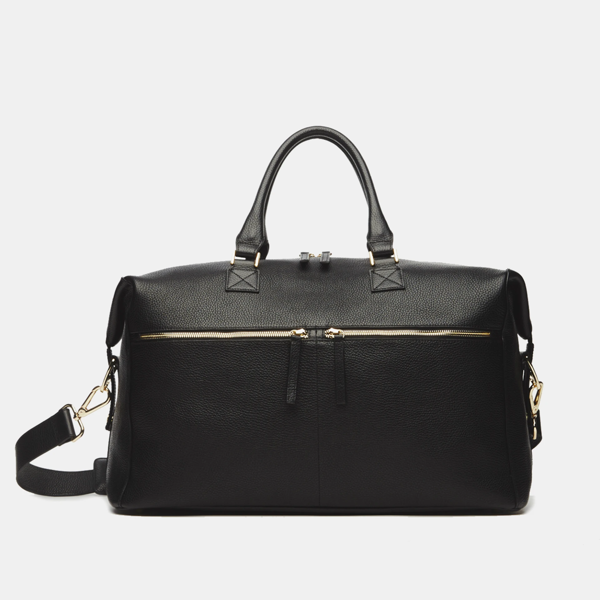 Image of Hudson Italian Leather Weekender in Black