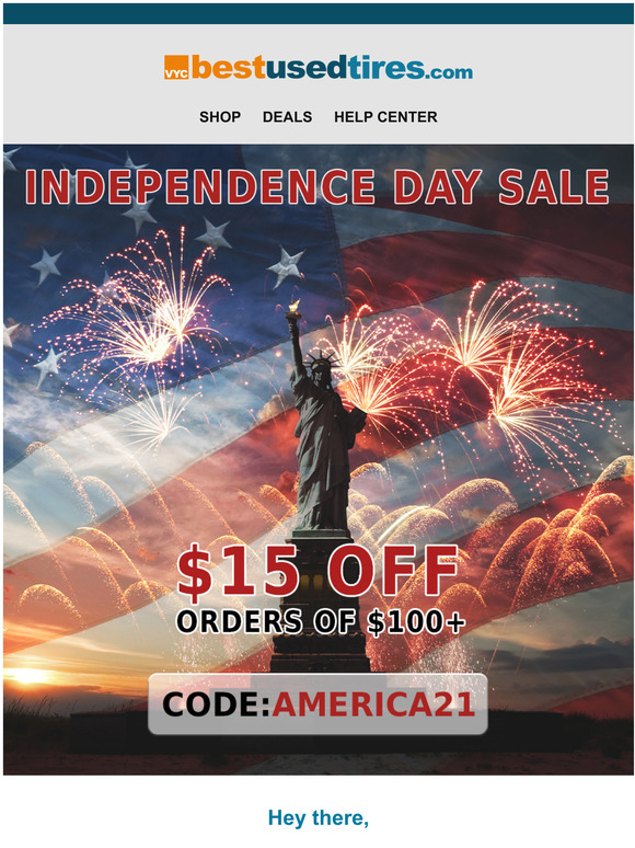  Today is the Day. $15 Off during our July 4 Sale