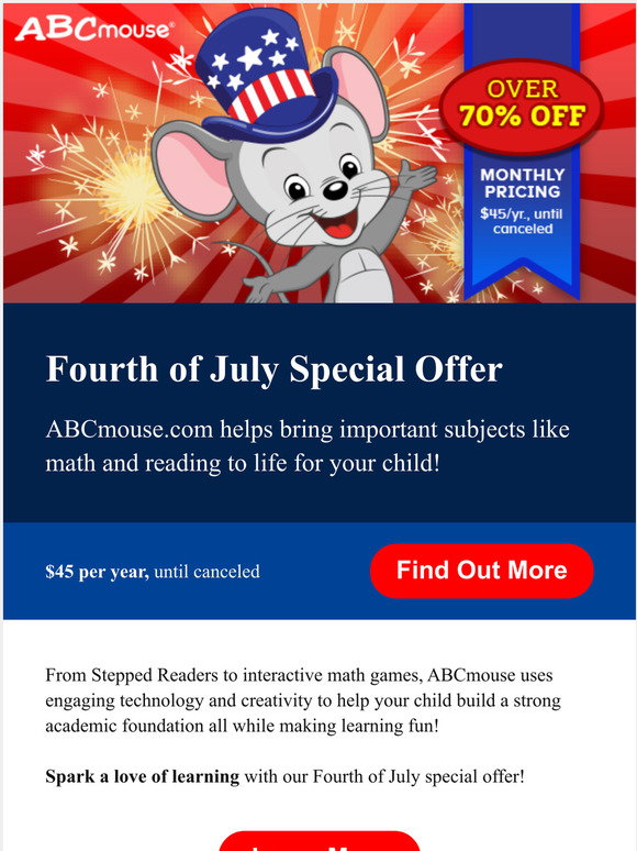 ABCmouse: FINAL HOURS! Fourth of July is here and time is running out ...