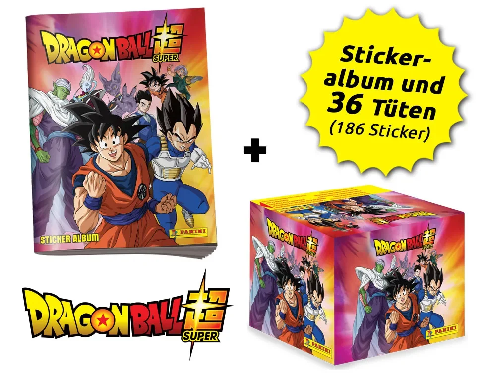 Panini Dragon Ball Super Sticker 1 x Sammelalbum 1 Display je 36 Tüten