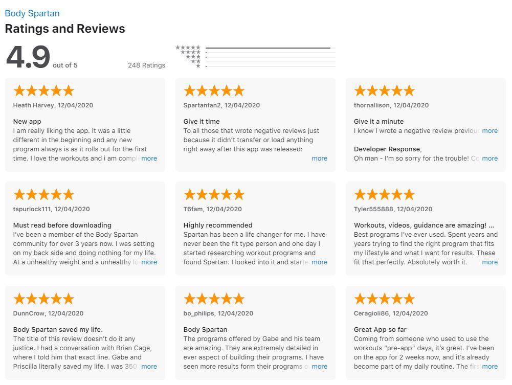 Real reviews from the app store