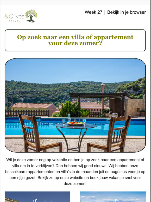 Beschikbare villa's en appartementen!