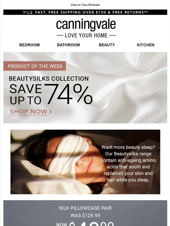 canningvale silk pillowcase