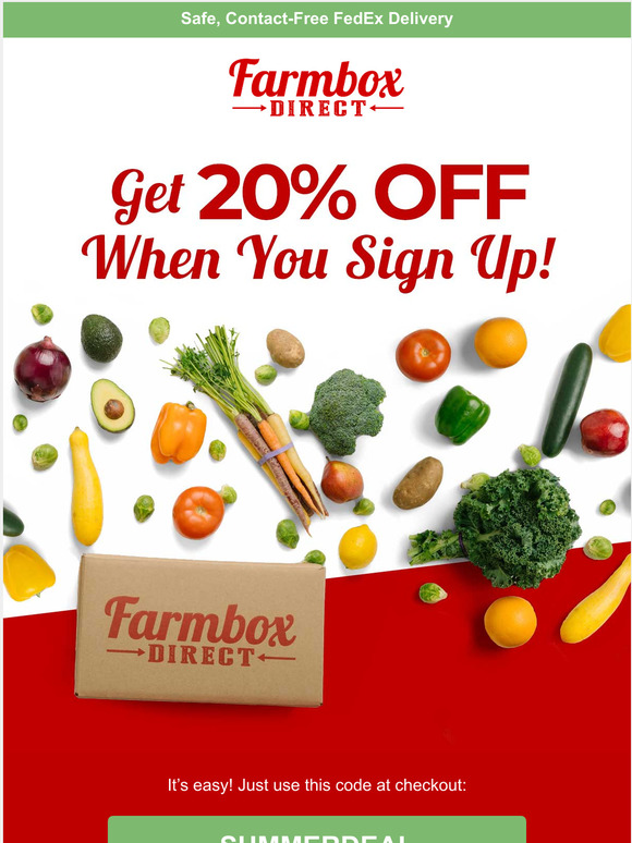  Get 20% OFF your first fresh produce delivery !