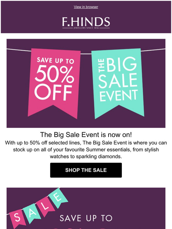 hinds jewellery sale