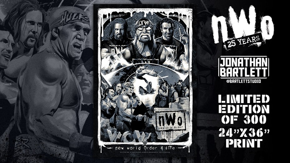 Wwe NWO 25 years jonathan popular bartlett limited poster