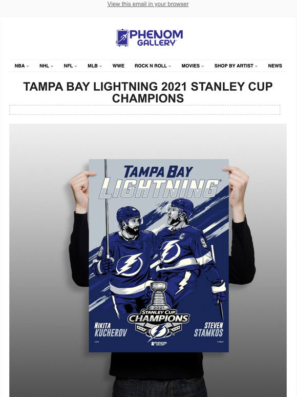 Tampa Bay Lightning 2021 Stanley Cup Champions Serigraph Print