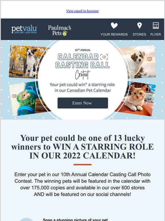 petvalu Your pet could win* a starring role in our Canadian Pet